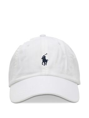 Polo by Ralph Lauren White Cap with Navy Polo Player Embroidery